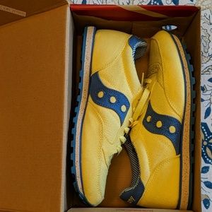 Saucony Jazz Lopro Vegan yellow cork-soled shoes